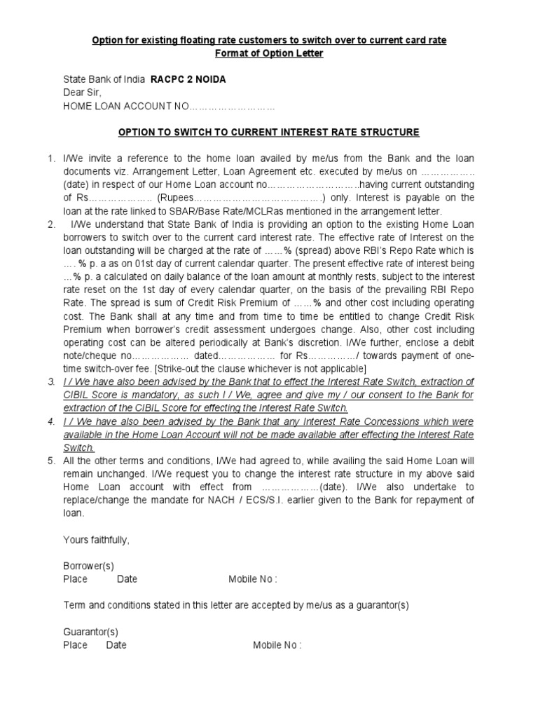 Switchover Application Revised - 16042022 | PDF | Interest | Loans