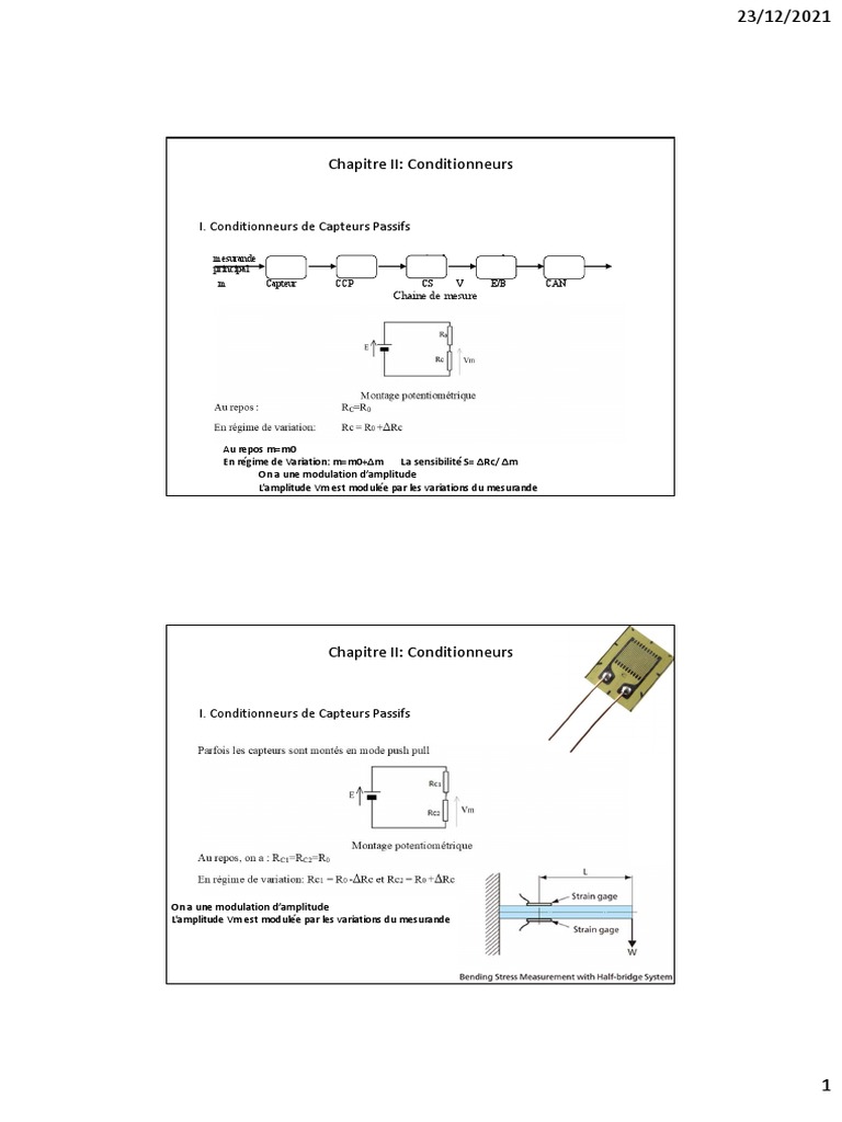 Conditionneurs de Capteurs Passifs et Signaux | PDF ...