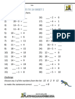 Subtraction Facts To 20 5