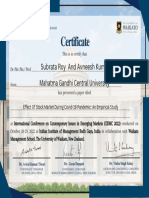 Certificate: Subrata Roy and Avneesh Kumar