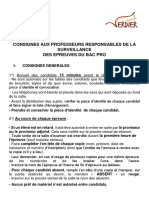 Consignes de Surveillance Du Bac Pro 2022