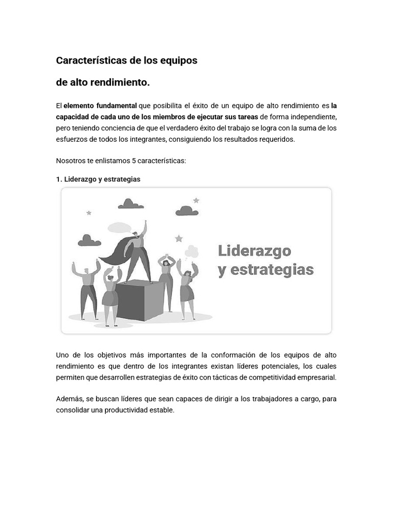 Equipos De Alto Rendimiento Pdf Motivación Motivacional