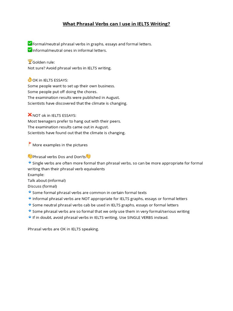 Phrasal Verbs for IELTS Writing | PDF
