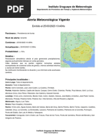 Inumet alerta amarilla 25 de marzo