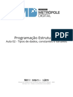 02 Tipos de Dados Constantes e Variaveis PROGRAMACAO ESTRUTURADA IMD