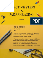Effective Steps in Paraphrasing