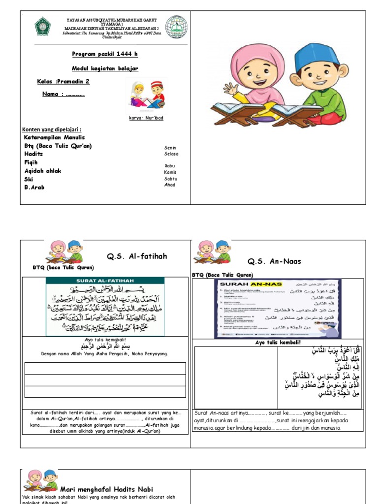 Modul Kegiatan Paskil Kelas Pramadin 2 Baru | PDF