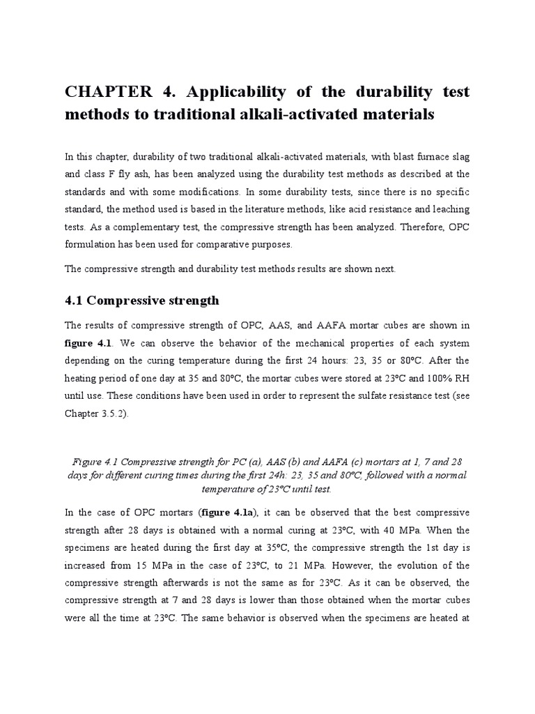 CHAPTER 4. Applicability of The Durability Test Methods To Traditional ...