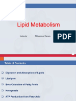 Lecture 7.1 Lipid Metabolism