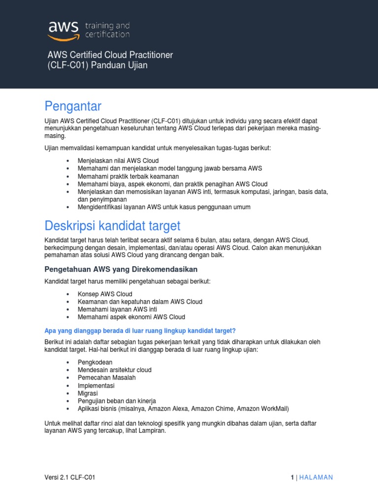 Panduan Ujian AWS Cloud Practitioner | PDF