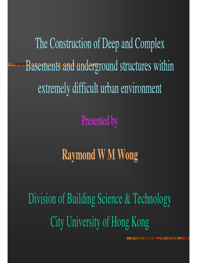 Deep Basement Construction in Urban Areas | PDF | Tunnel | Deep Foundation