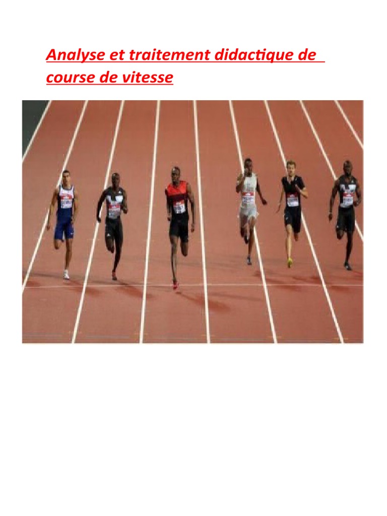 Analyse didactique de la course de vitesse | PDF