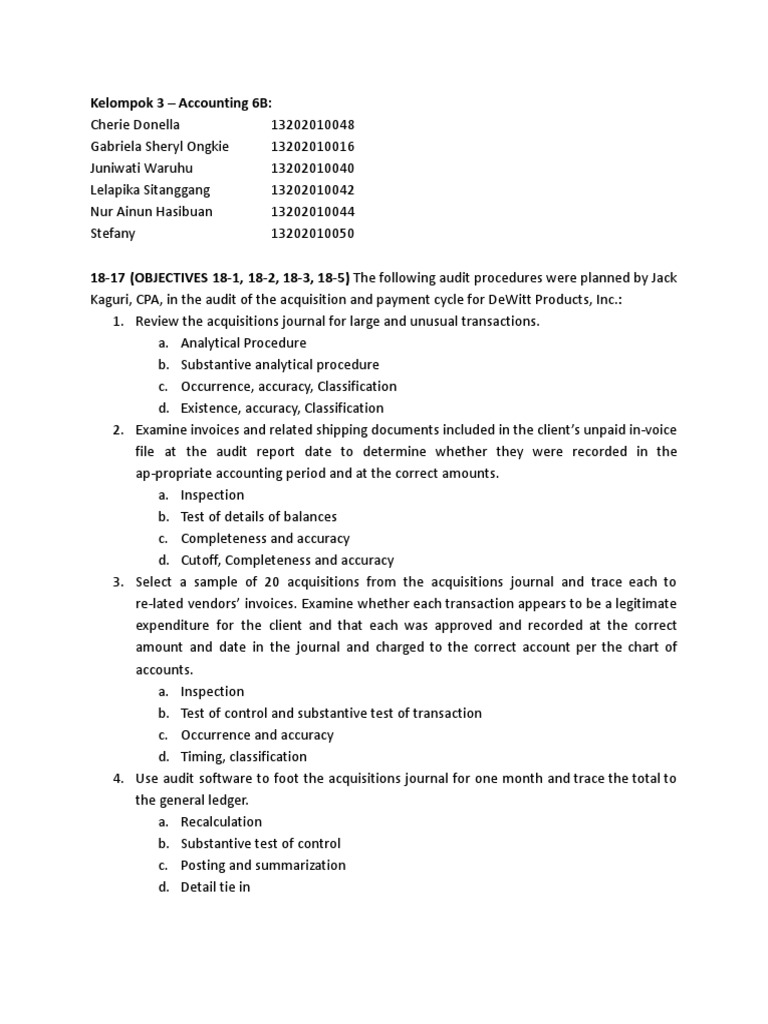 Latihan 18-17 | PDF | Audit | Service Industries