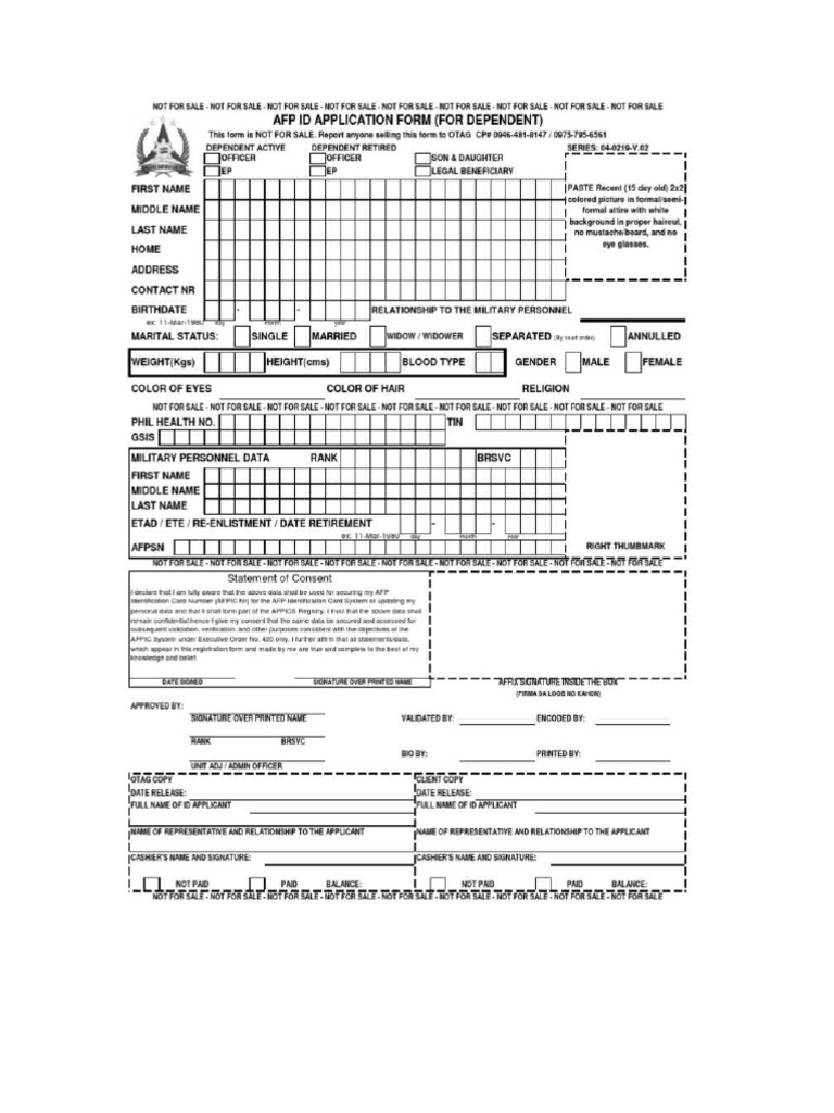 Afp id application pdf