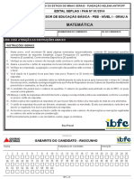 Matemática: Professor de Educação Básica - Peb - Nível I - Grau A Edital Seplag / Fha #01/2014