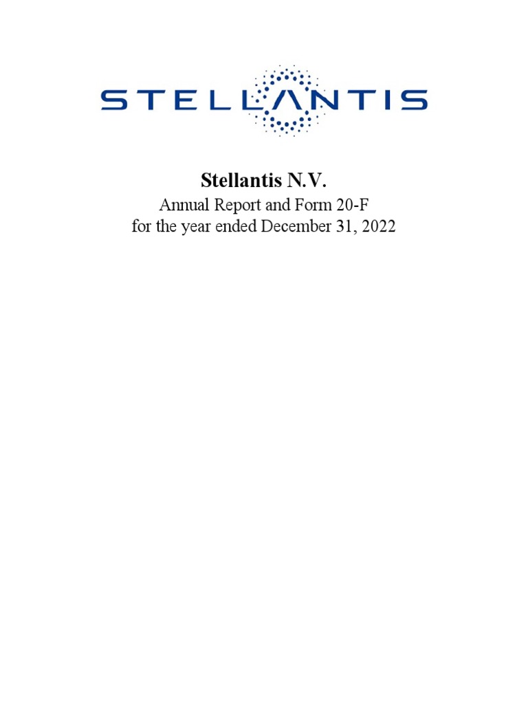 Stellantis NV 20221231 Annual Report PDF PDF Financial Statement