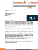 Carta de Garantia Proyecto No. 19188 - FREIGHT - COLOMPACK