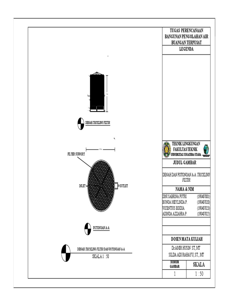 Denah Trickling Filter | PDF
