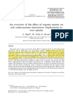 An Overview of The Effecct of Organic Matter On Soil-Radiocaesium Interaction Implications in Root Uptake PDF