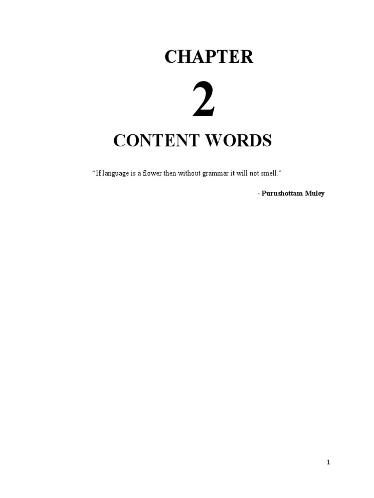 Chapter 1 Structures Content Words | PDF | Adverb | Verb