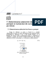 Determinarea Adancimii de Fixare A Pompei Si Numarului de Curse Duble Pe Minut