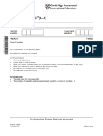 Cambridge IGCSE (9-1) : FRENCH 7156/22