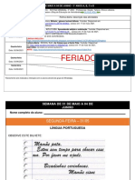 Feriado: Dia Da Semana Rotina Diária: Descrição Das Atividades