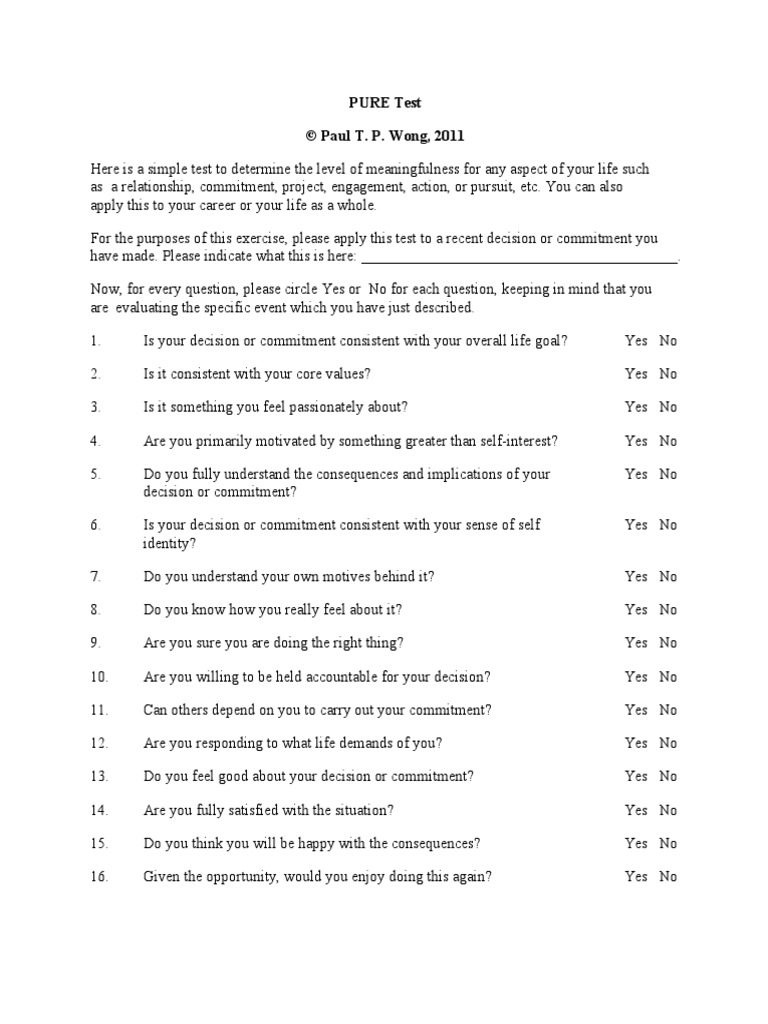 PURE Test Wong 2011 | PDF | Wellness | Lifestyle