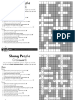 Activity Sheet Shang People Crossword MA