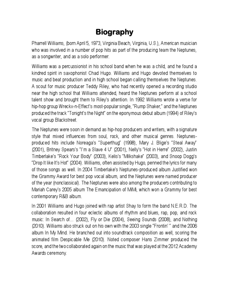 Biography English Project PDF Music Industry Contemporary R&B