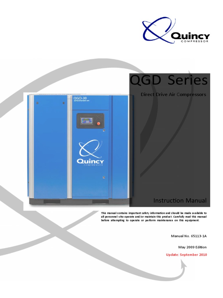 Quincy QGD Instruction Manual | PDF | Valve | Pipe (Fluid Conveyance)