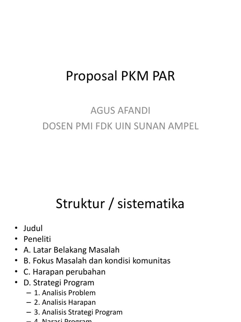 Proposal PKM PAR 1 | PDF | Karier & Perkembangan