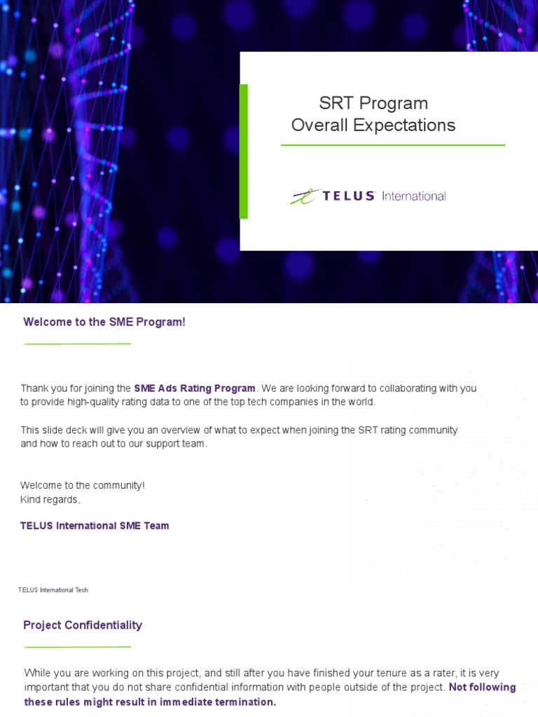 SRT Overall Expectations | PDF | Information Technology | Software