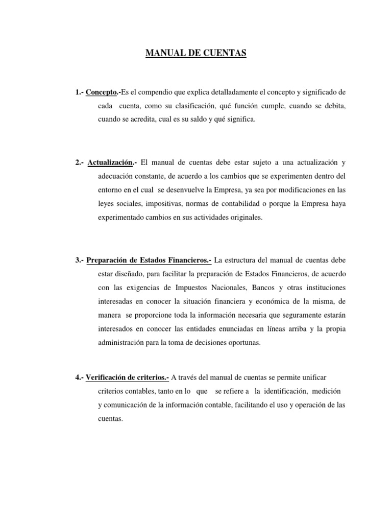 Manual de Cuentas | PDF | Finanzas y dinero