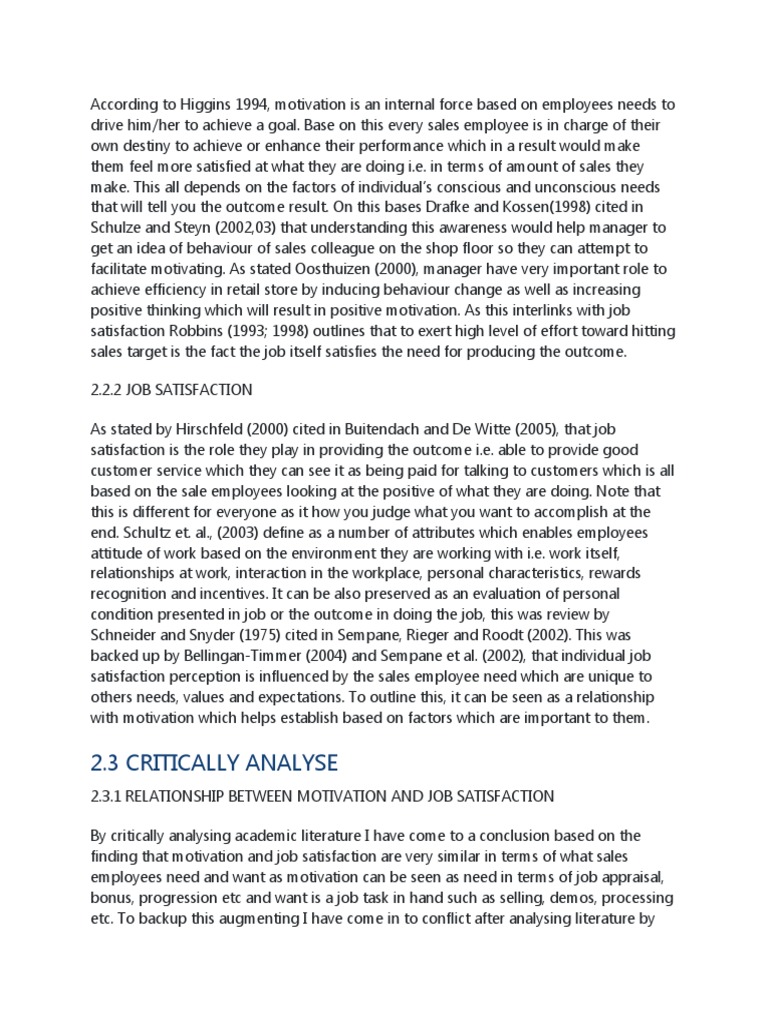 Relationship Between Motivation and Job Satisfaction | PDF | Job ...