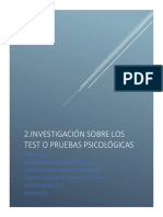 2.investigación Sobre Los Test o Pruebas Psicológicas