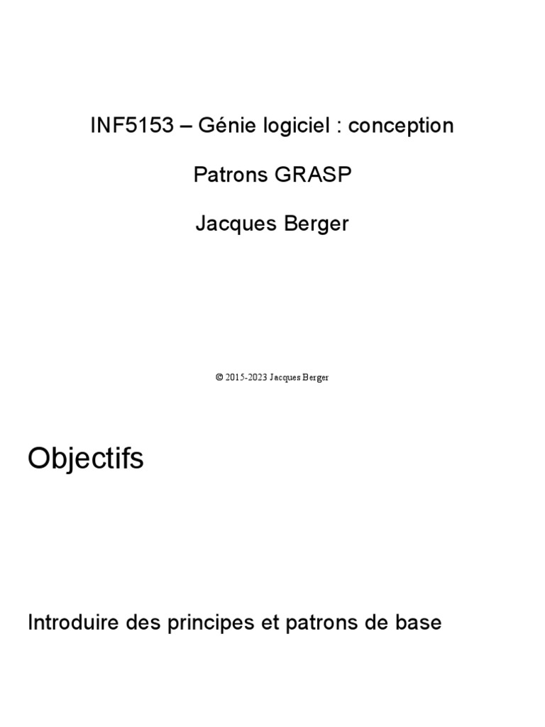 Inf5153 Grasp | PDF | Gestion informatique | Ingénierie des systèmes