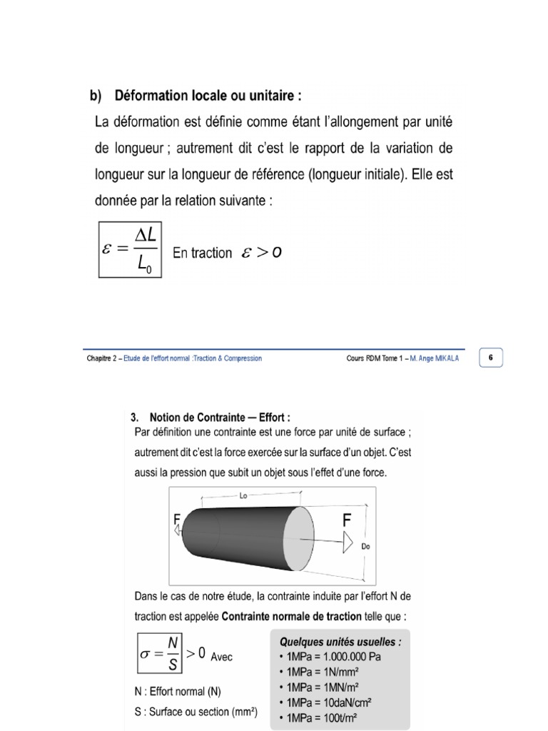 Étude de l'Effort Normal en RDM | PDF