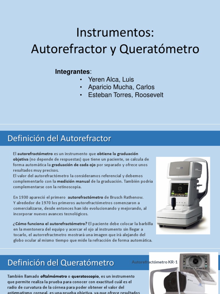 Autorefractor y Queratometro PDF Córnea Ojo humano