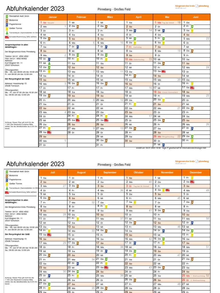 Abfall-Kalender Pinneberg | PDF