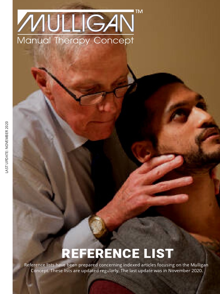Mulligan Reference List Nov 2020 PDF Physical Therapy Manual Therapy