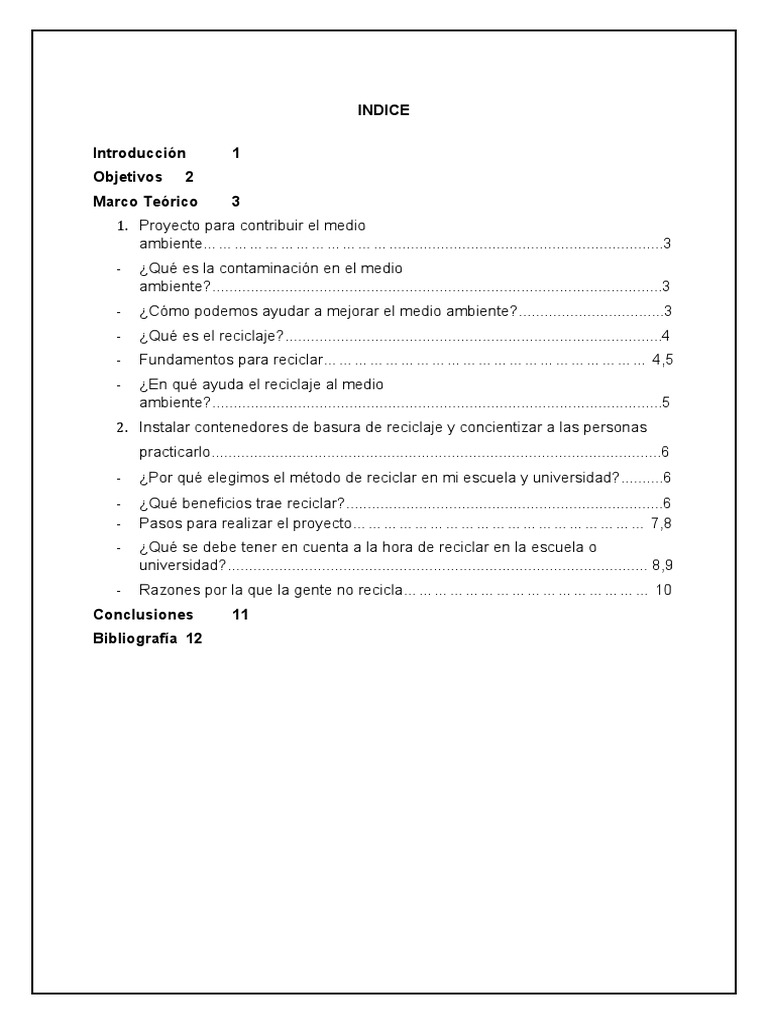 Proyecto de Reciclaje Escolar Infantil | PDF | Residuos | Reciclaje