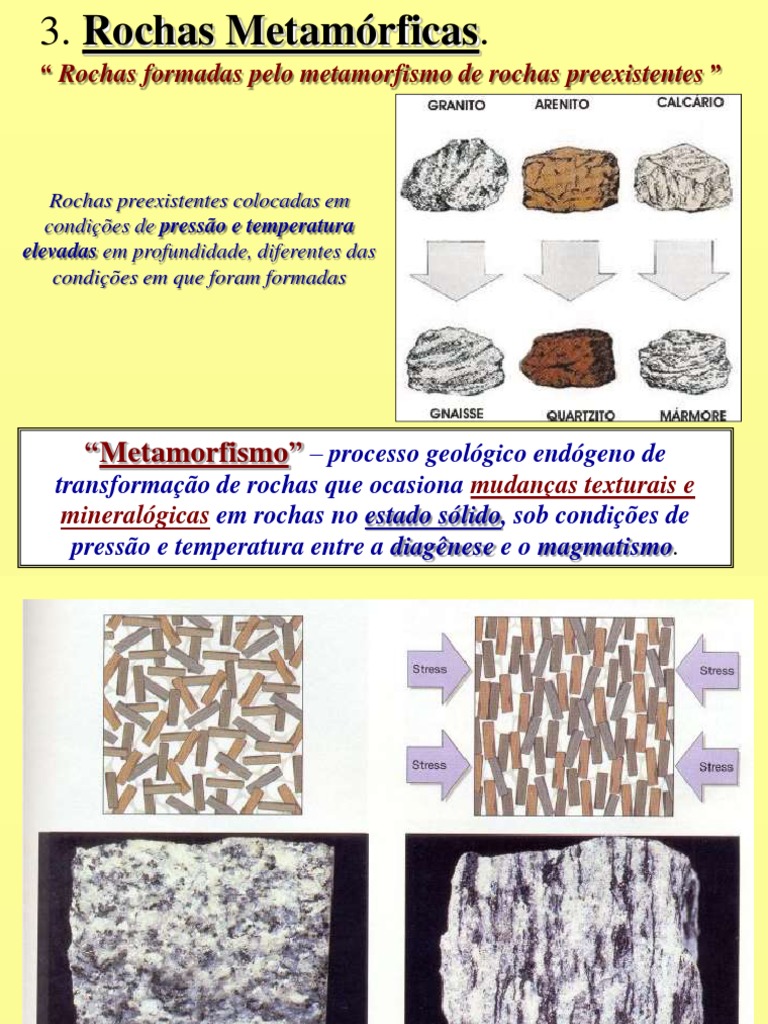 Formação e Ciclo das Rochas Metamórficas | PDF | Rochas (Geologia ...