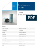 Especificações Do Produto: Filtro de Combustível, Spin-On Separador de Água