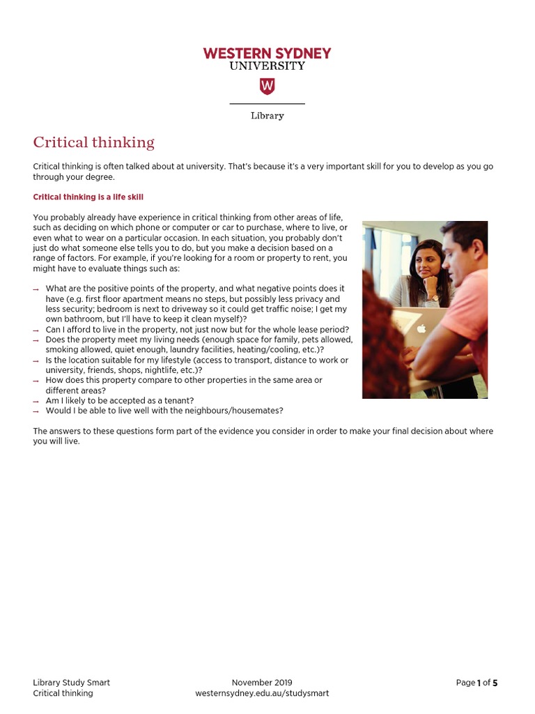 Develop Critical Thinking Skills With Questioning Pdf Thought