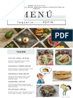 Menú A La Carta para Restaurantes A4 para Imprimir Con Fondo Blanco Moderno y Limpio PDF