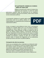 La Importancia de La Participación Ciudadana en El Sistema Político de Nuestro País PDF