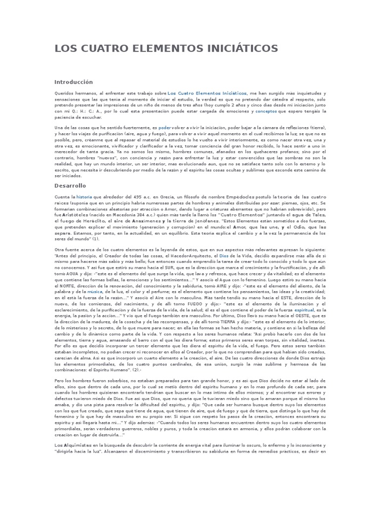 Jara, Jaime - Los 4 Elementos Iniciáticos (Chile) PDF | PDF | Mito de ...