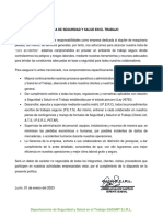 Política de Seguridad y Salud en El Trabajo