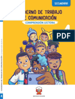 Cuaderno de Trabajo de Comunicación, Comprensión Lectora 4 Cuarto Grado de Secundaria